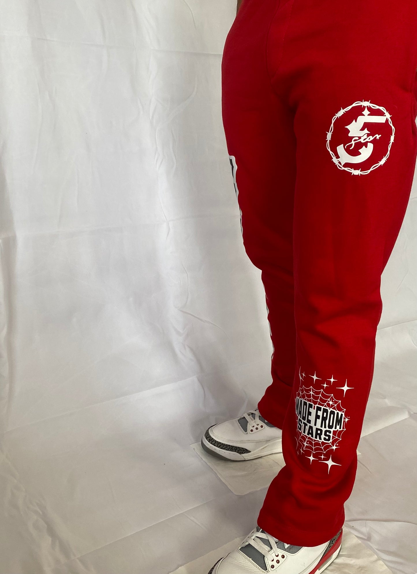 FIVESTARSS STACKED SWEATS - RED