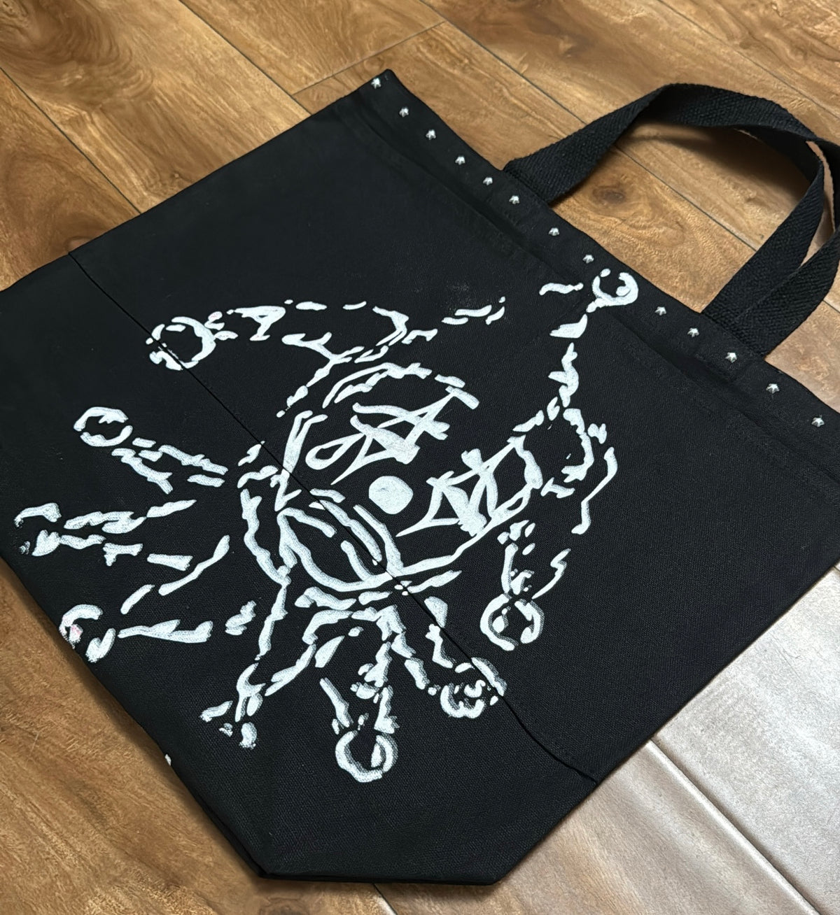 Black Sad Clown Tote Bag