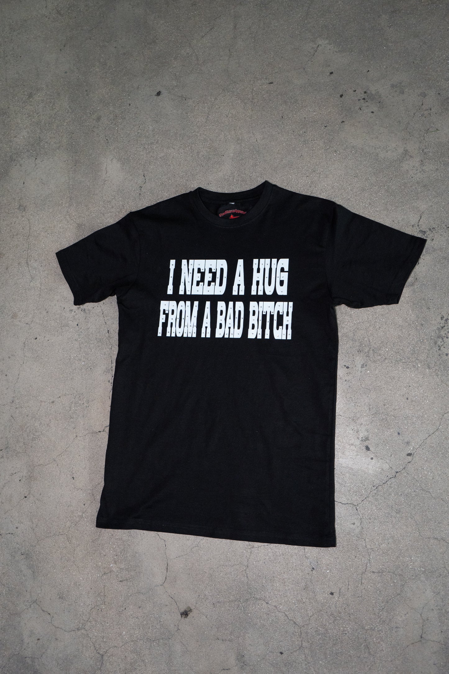 I Need A Hug From A Bad B**** Rhinestone Tee - Opium Black