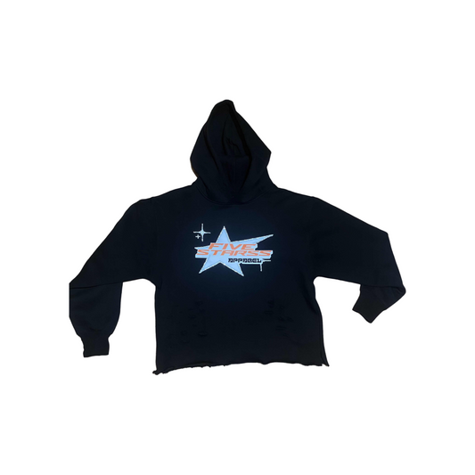 Custom Made From Stars Rhinestone Hoodie - Black