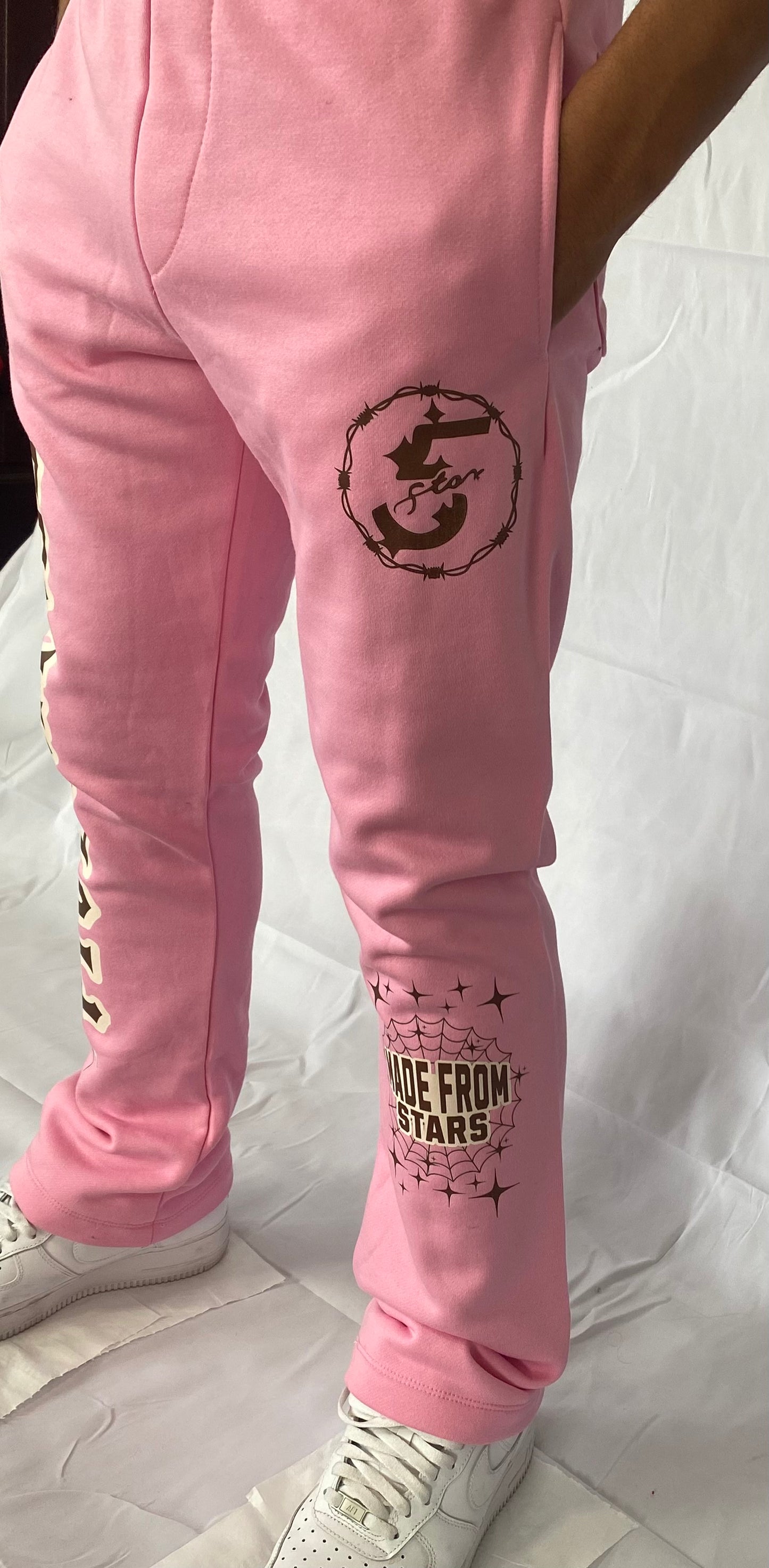 FIVESTARSS STACKED SWEATS - PINK