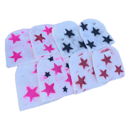 Fivestarss Rhinestone Beanies - White