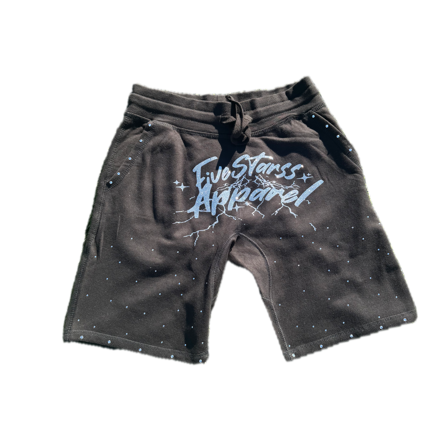 Fivestarss Rhinestone Shorts - Black