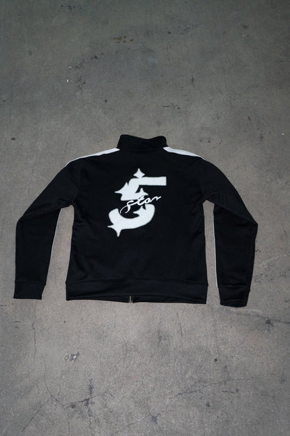 Made From Stars Rhinestone Track Jacket - Matte Black/White