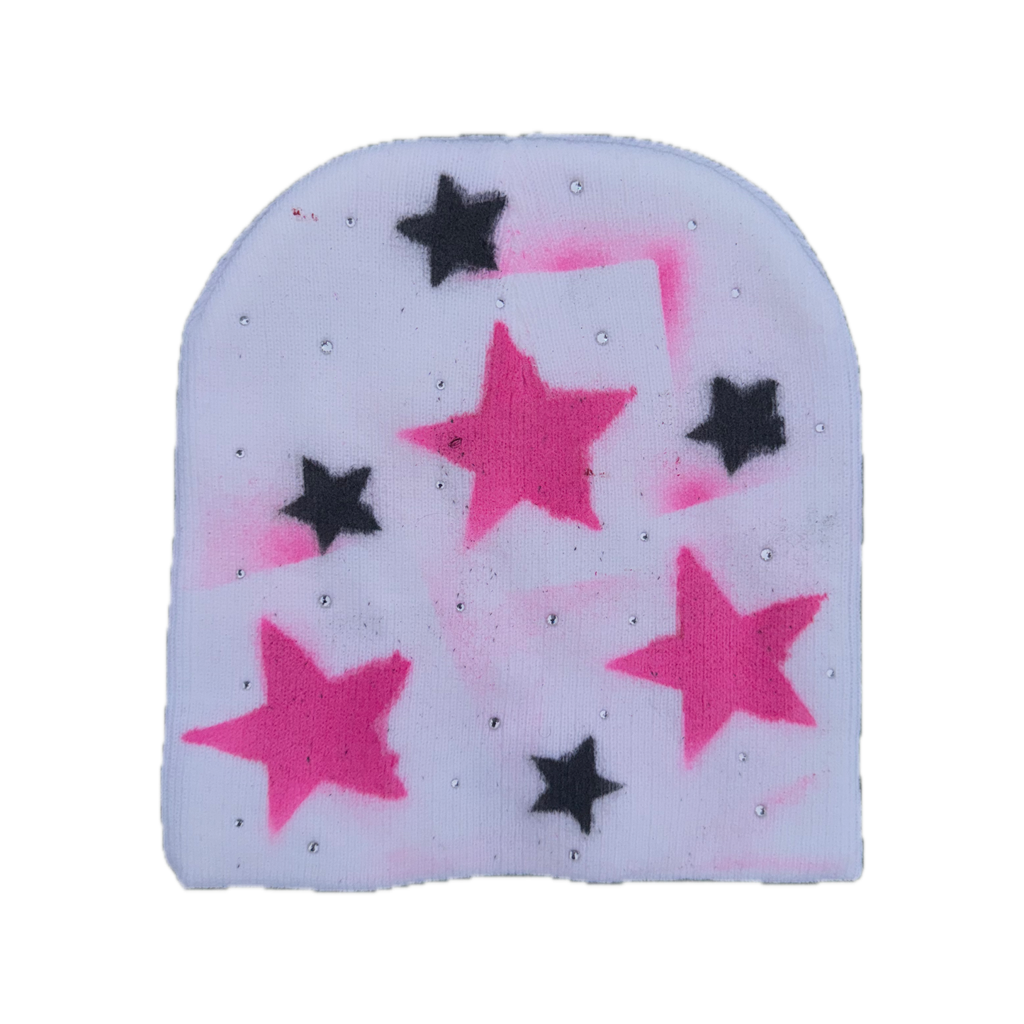 Fivestarss Rhinestone Beanies - White