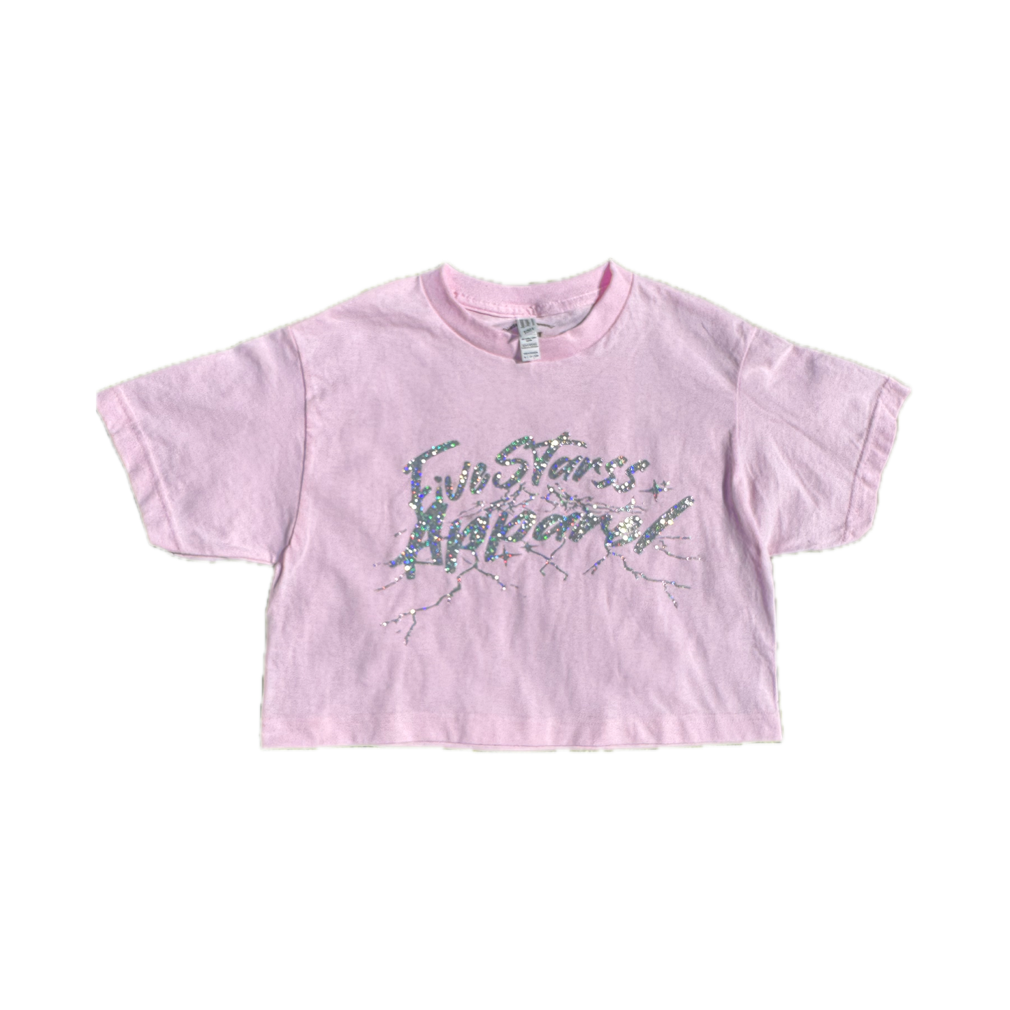 Fivestarss Glitter Crop Top - Pink