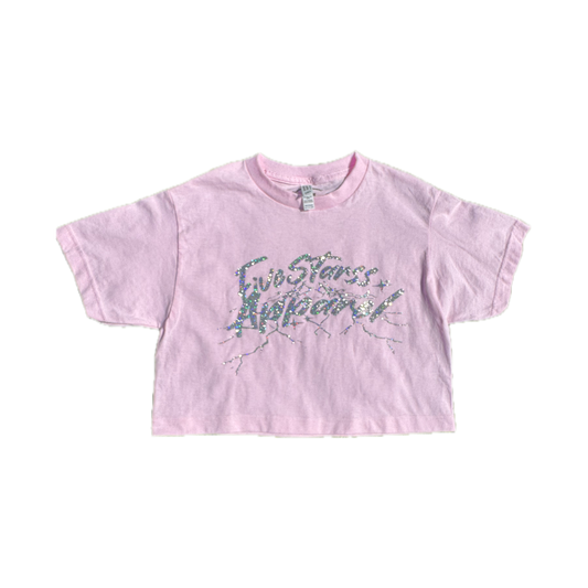 Fivestarss Glitter Crop Top - Pink