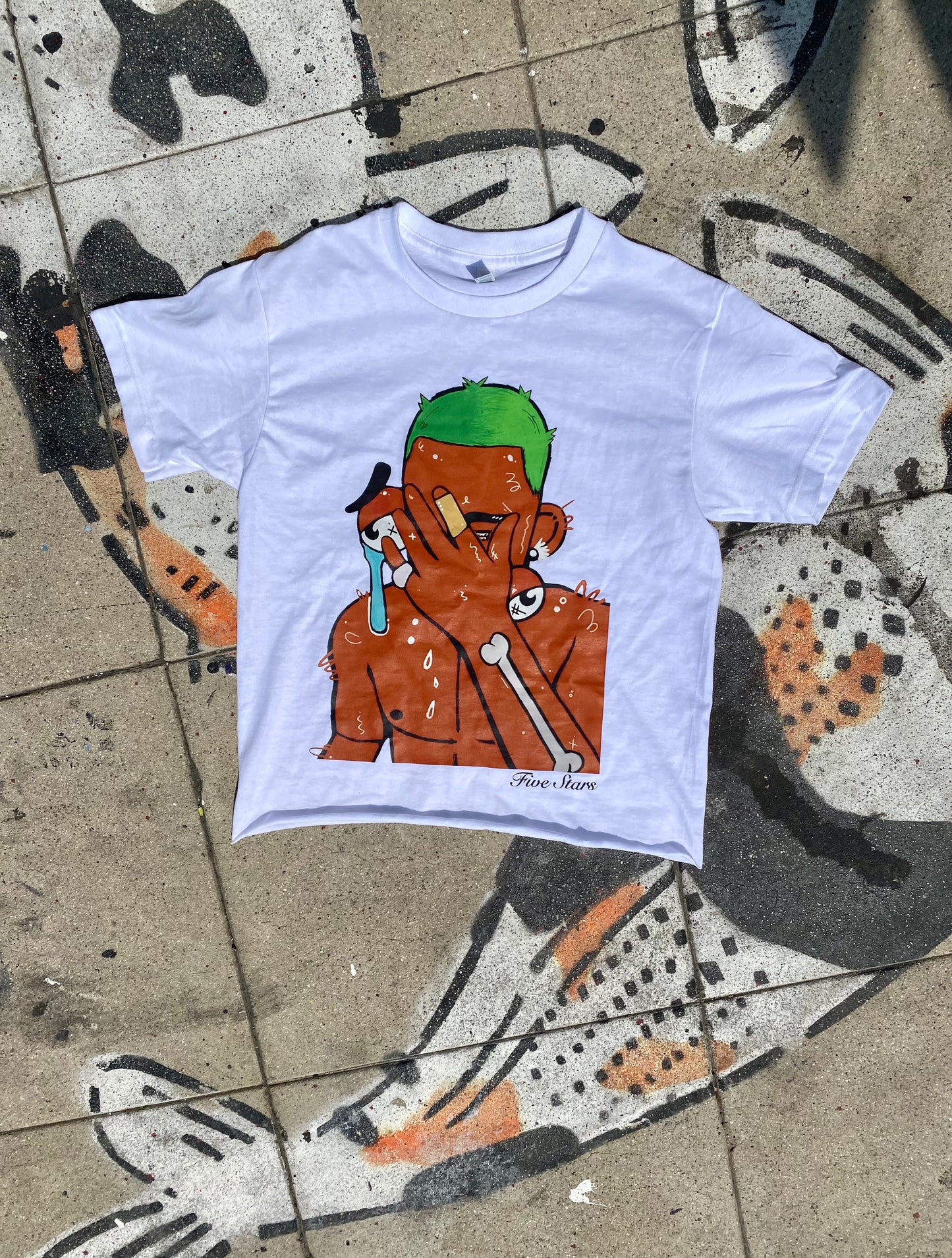 DISTORTED FEELINGS CROPPED TEE - WHITE