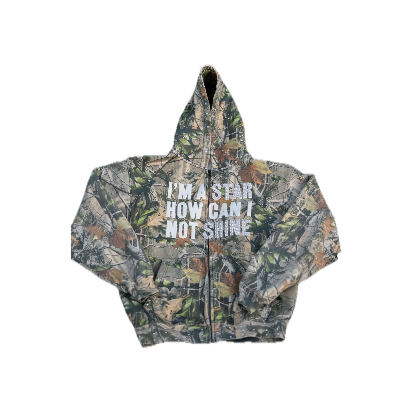 Fivestarss Rhinestone Camo Sweater