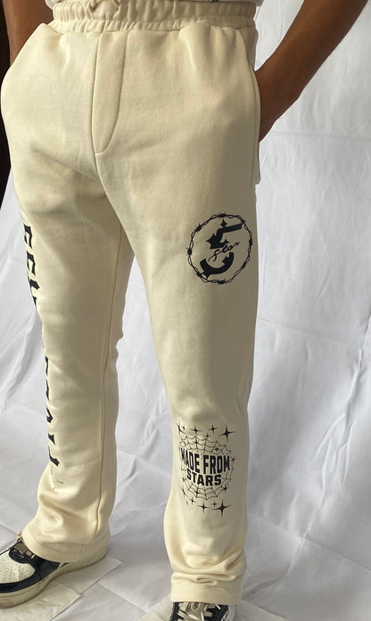 FIVESTARSS STACKED SWEATS - CREAM