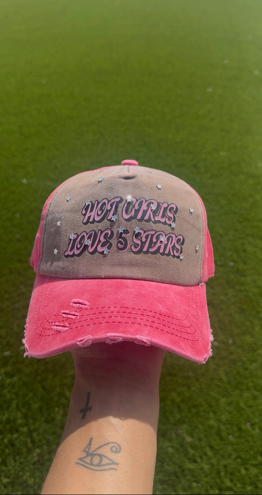 Hot Girls Love 5Stars Adjustable Hat - Pink
