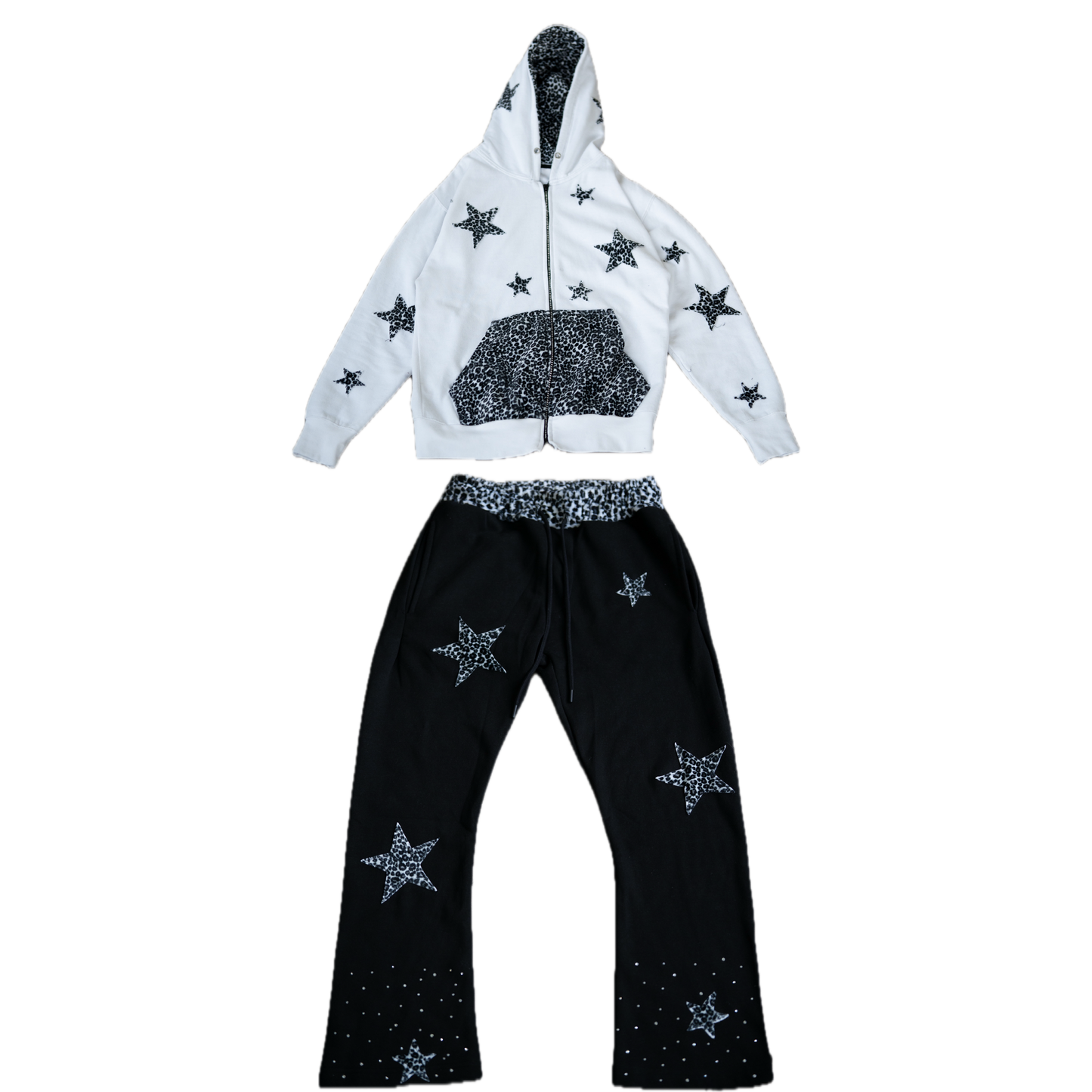 Leopard Print Set - White (Top & Bottom)