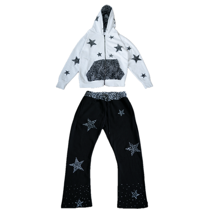 Leopard Print Set - White (Top & Bottom)