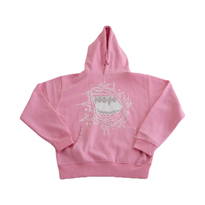 Fallen Stars Rhinestone Hoodie - Bubble Gum Pink Unisex