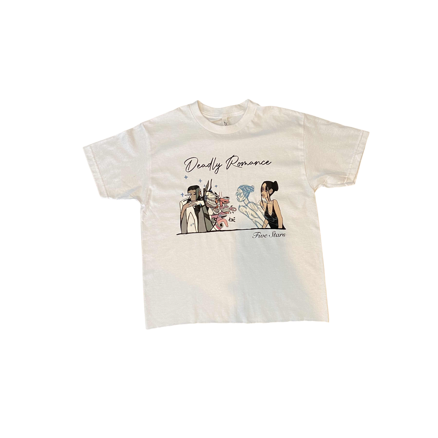 DEADLY ROMANCE CROPPED TEE - WHITE