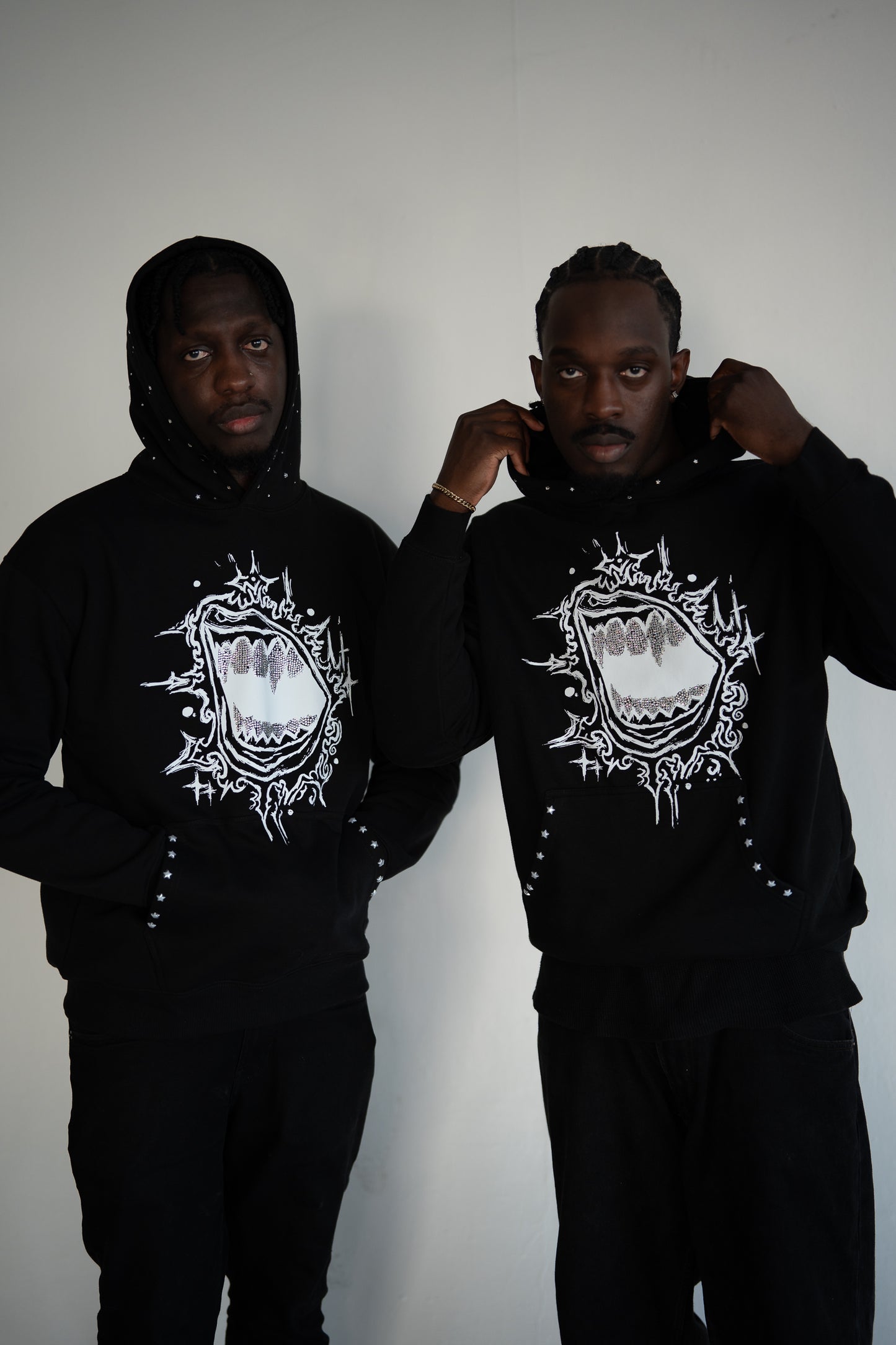 Fallen Stars Rhinestone Hoodie - Midnight Bite