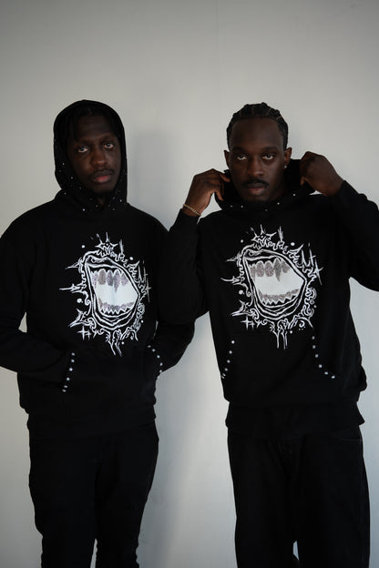 Fallen Stars Rhinestone Hoodie - Midnight Bite