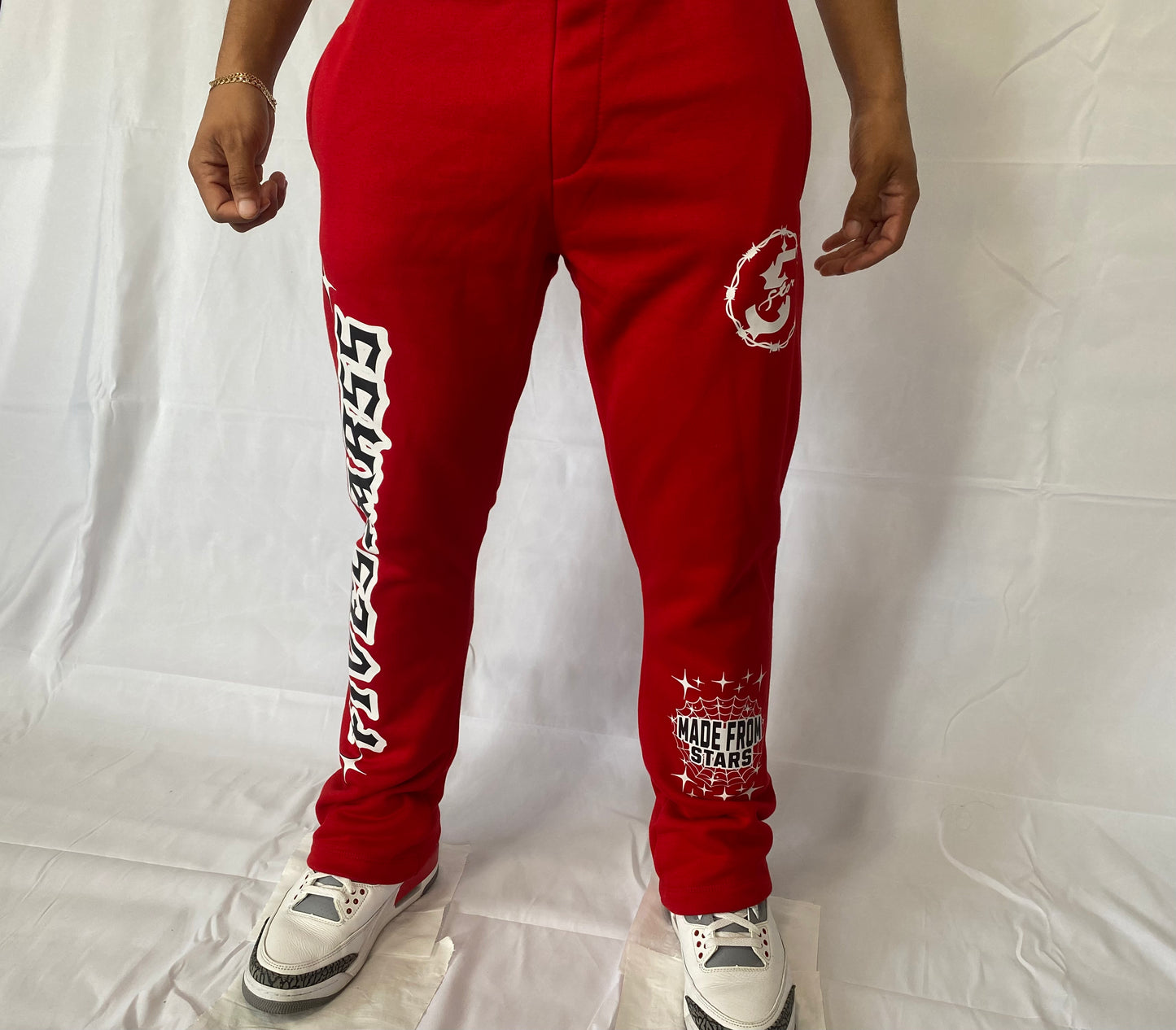 FIVESTARSS STACKED SWEATS - RED