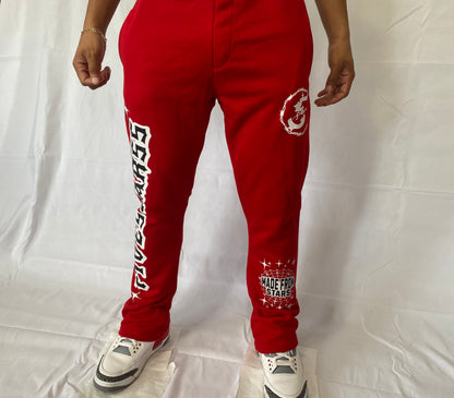 FIVESTARSS STACKED SWEATS - RED