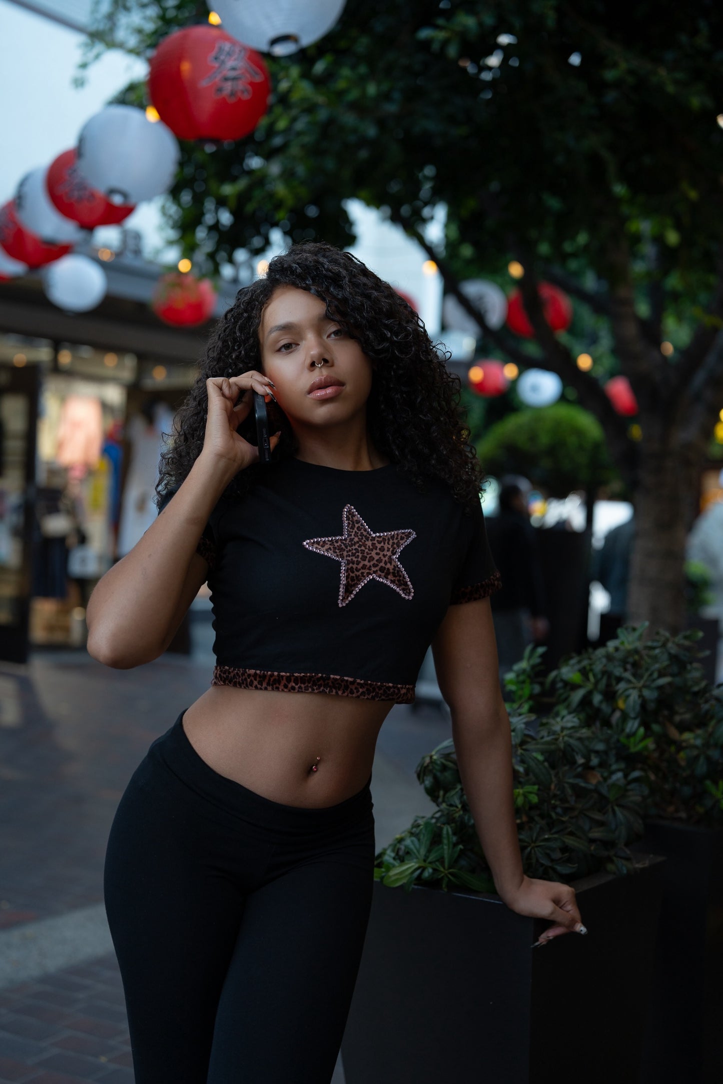 Fivestarss 2 piece cheetah set - Black