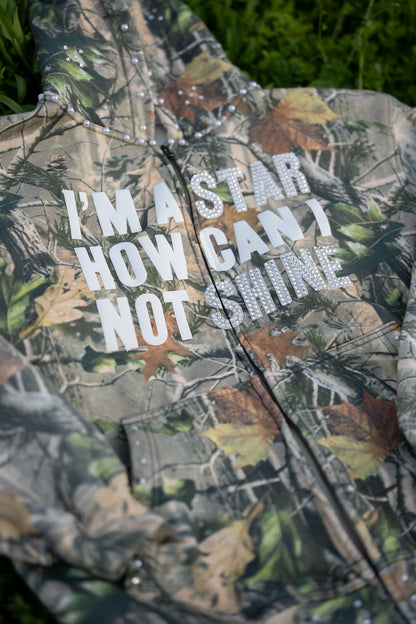 Fivestarss Rhinestone Camo Sweater
