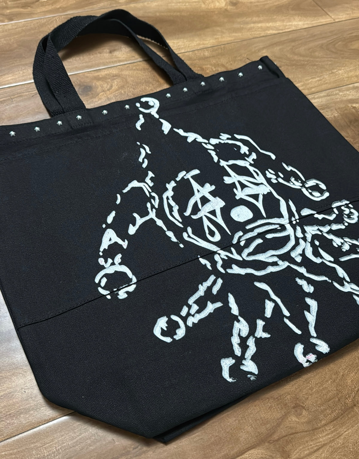 Black Sad Clown Tote Bag