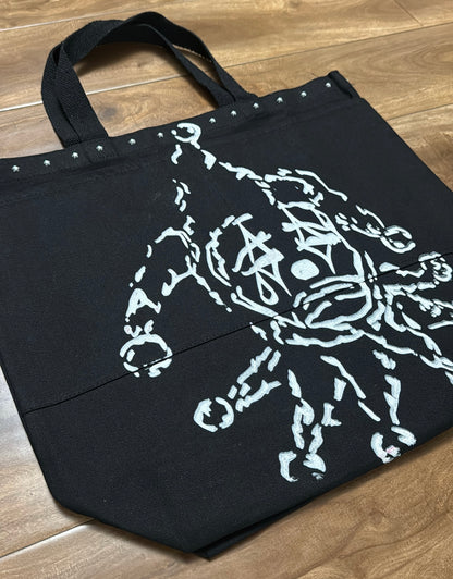 Black Sad Clown Tote Bag