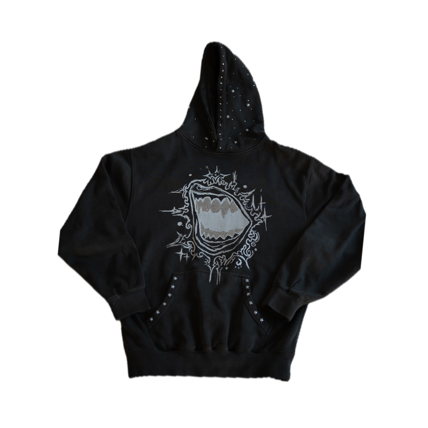 Fallen Stars Rhinestone Hoodie - Midnight Bite