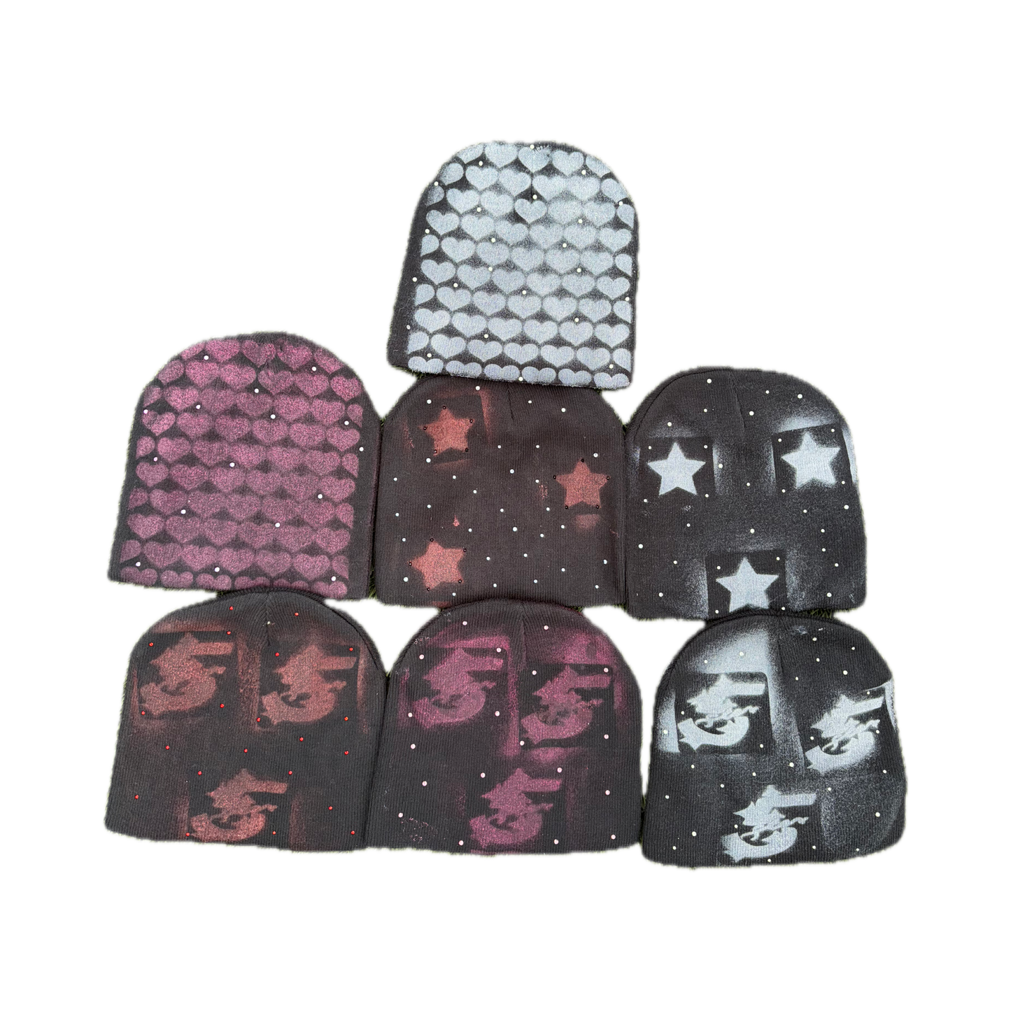 Fivestarss Rhinestone Beanies - Black