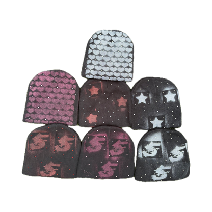 Fivestarss Rhinestone Beanies - Black