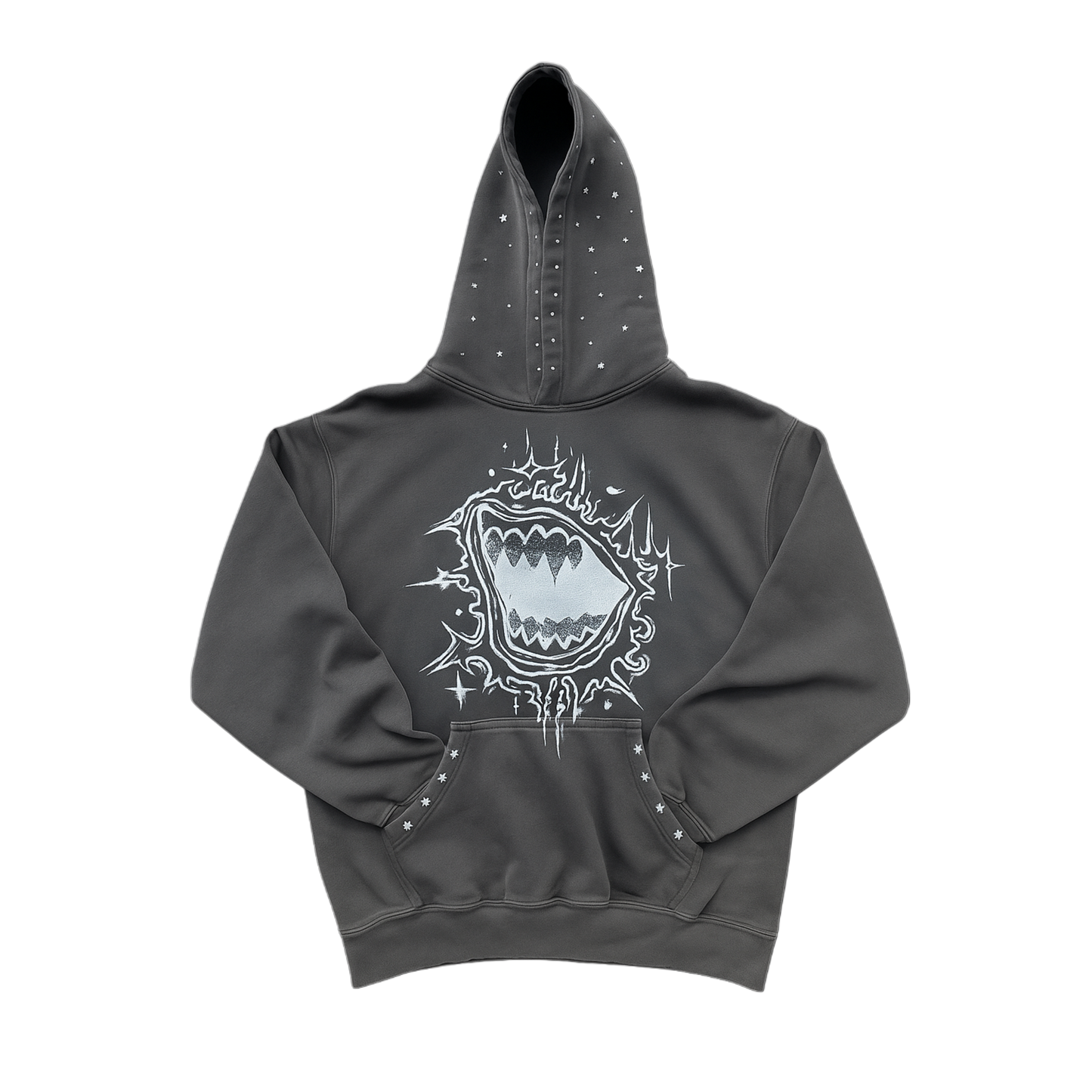 Fallen Stars Rhinestone Hoodie - Gray Unisex