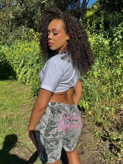 Fivestarss Camo Shorts - Pink Glitter