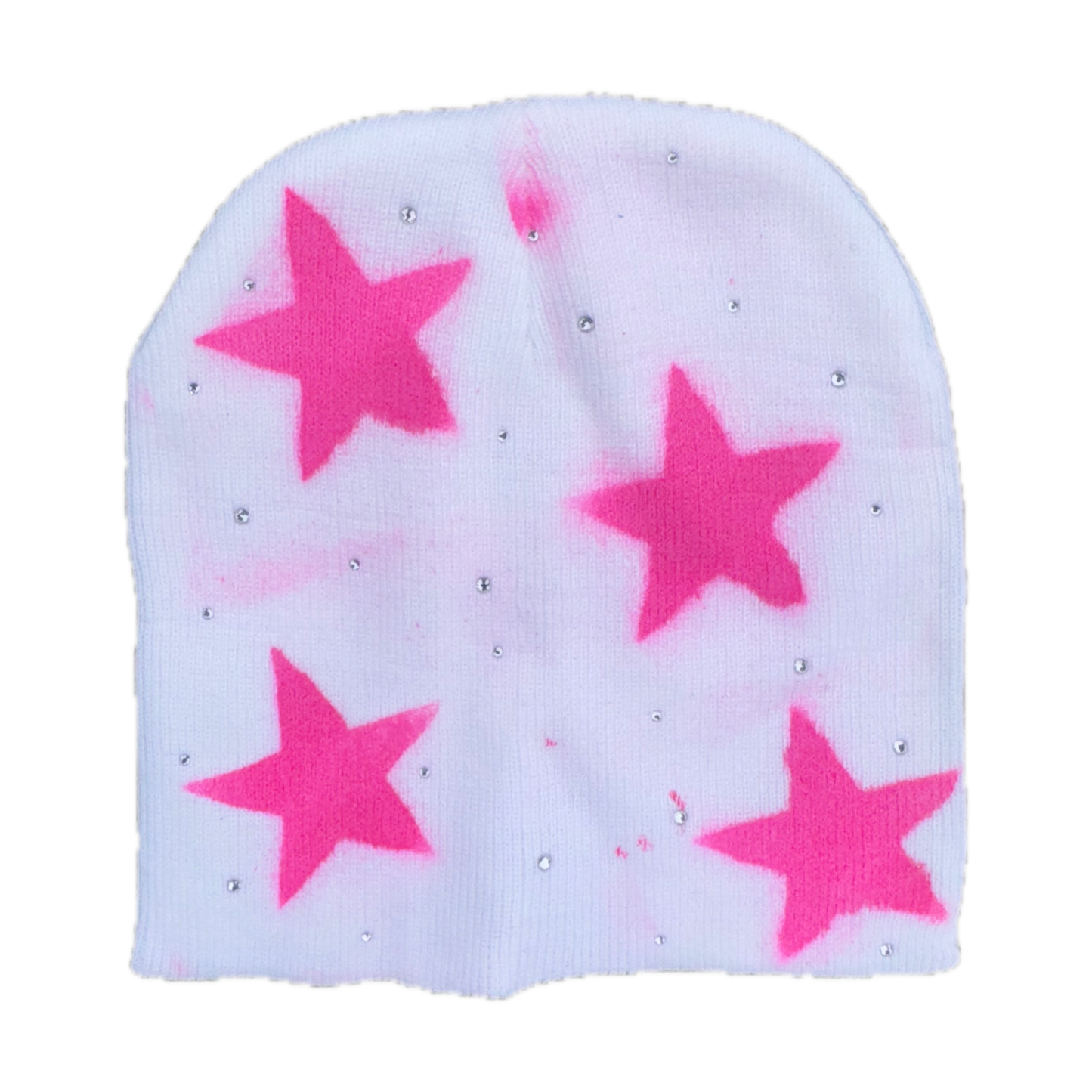 Fivestarss Rhinestone Beanies - White