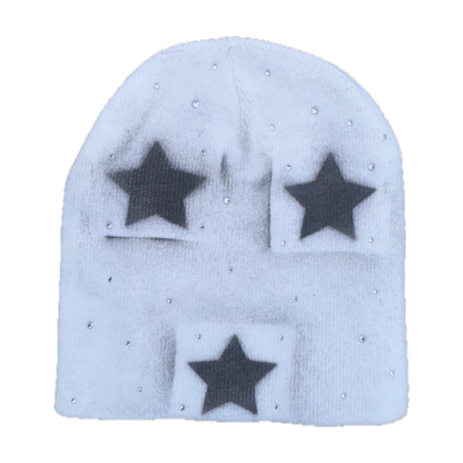 Fivestarss Rhinestone Beanies - White