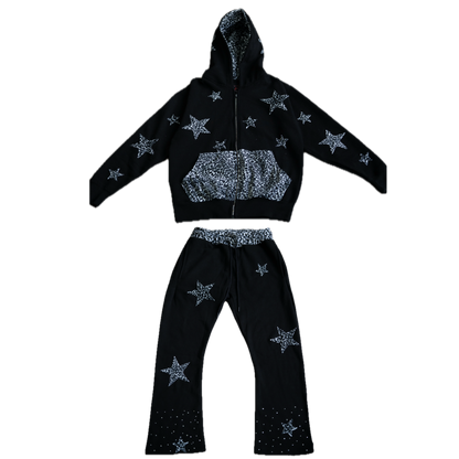 Leopard Print Set- Black (Top & Bottom)