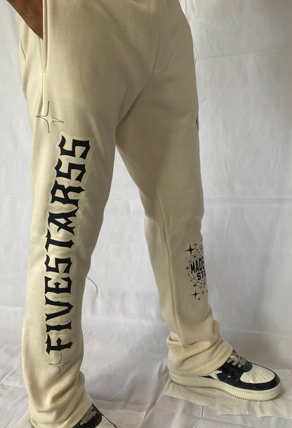 FIVESTARSS STACKED SWEATS - CREAM