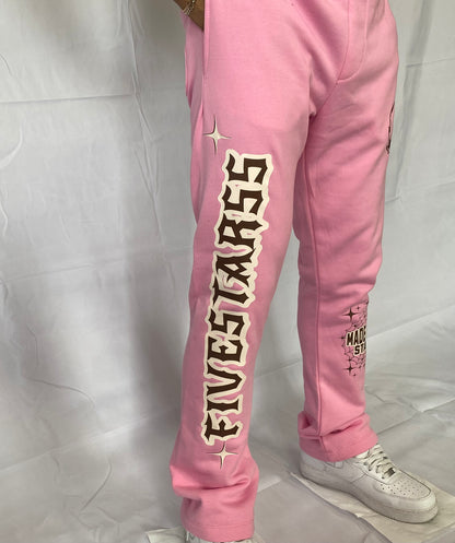 FIVESTARSS STACKED SWEATS - PINK