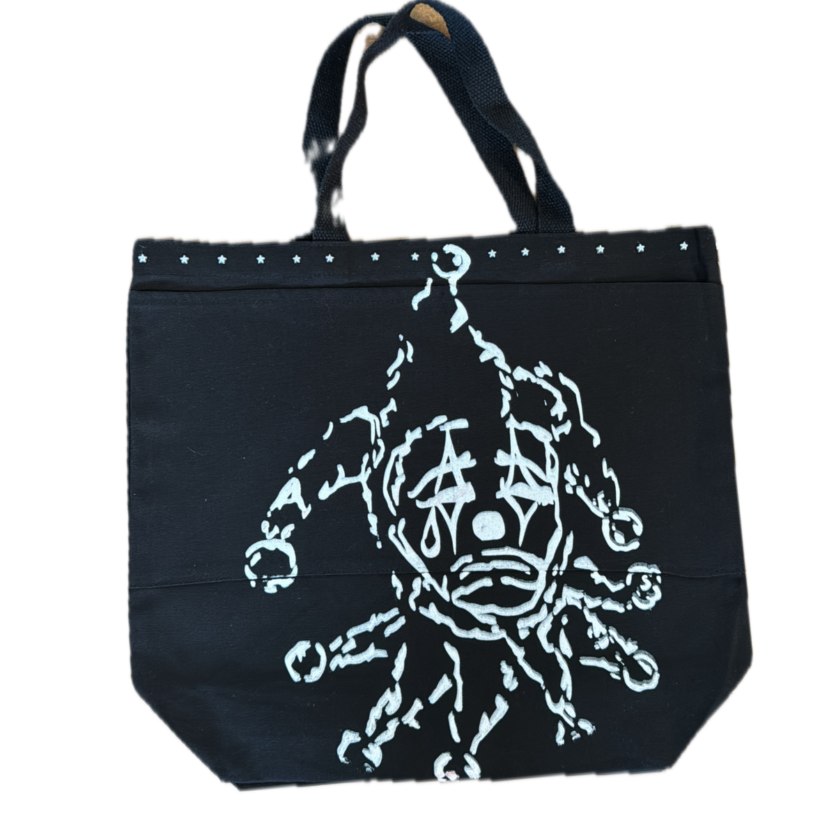 Black Sad Clown Tote Bag