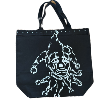 Black Sad Clown Tote Bag