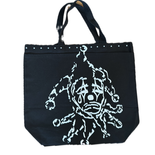 Black Sad Clown Tote Bag